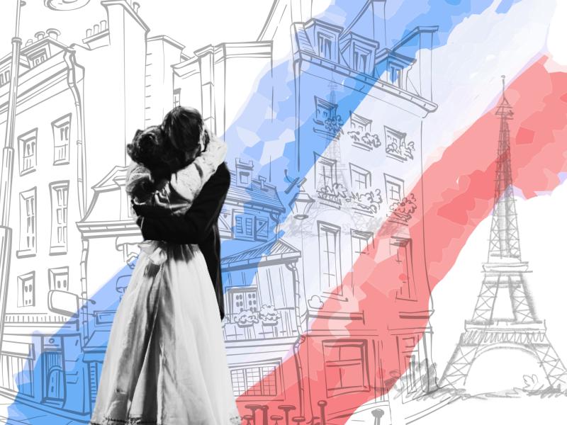 To mennesker omfavner hinanden i Paris